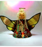 Small: Tin Angel Christmas Tree decoration (Orange and Turquoise)  - Image 1