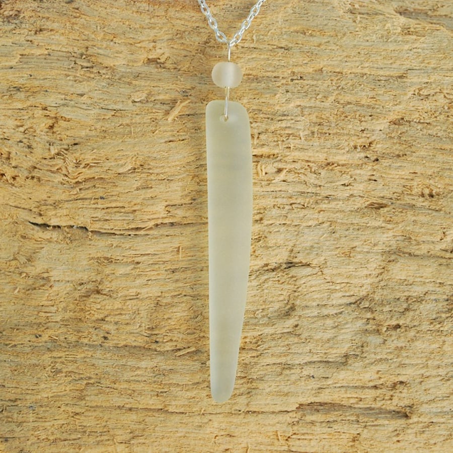 Beach glass icicle pendant