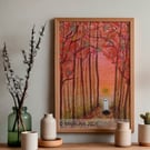A walk in the park, Mixed-Media Print, A6 (other size available)