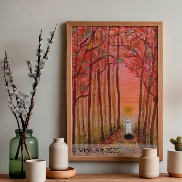 A walk in the park, Mixed-Media Print, A6 (other size available)