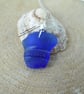 Deep Cobalt Blue Lyme Regis Bottle Neck Sea Glass Necklace N627