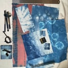 Shibori Dyed Cotton Fabric Pack For Craft Use