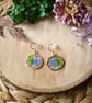 Forget Me Not One of a kind Real Pressed Floral Hypoallergenic Drop Earrings