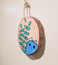 Chep monster enjoying his tiny garden - Acrylic painting on a wood-slice - Image 4