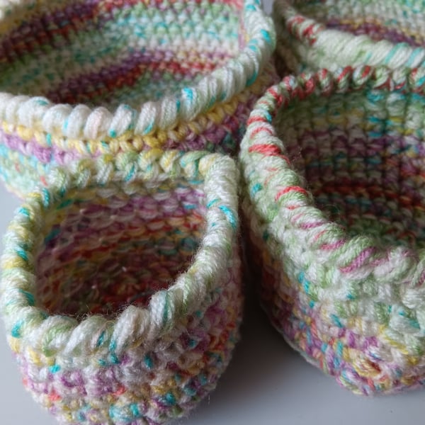 Crochet Nesting Baskets (Soft Rustics) - set of 4, so practical!