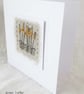 HAND EMBROIDERED LINEN GREETINGS CARD FLORAL - Image 3