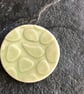 Spotty circles brooch, pale green glaze, white, porcelain, contemporary - Image 1
