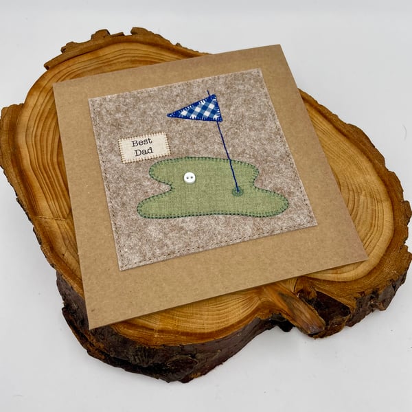 Appliqué golf card for Dad