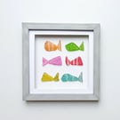 Colourful Spotty and Stripy Sea Glass Fish