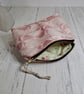 Hand Printed Linen Zipped Cosmetic Bag - Image 2
