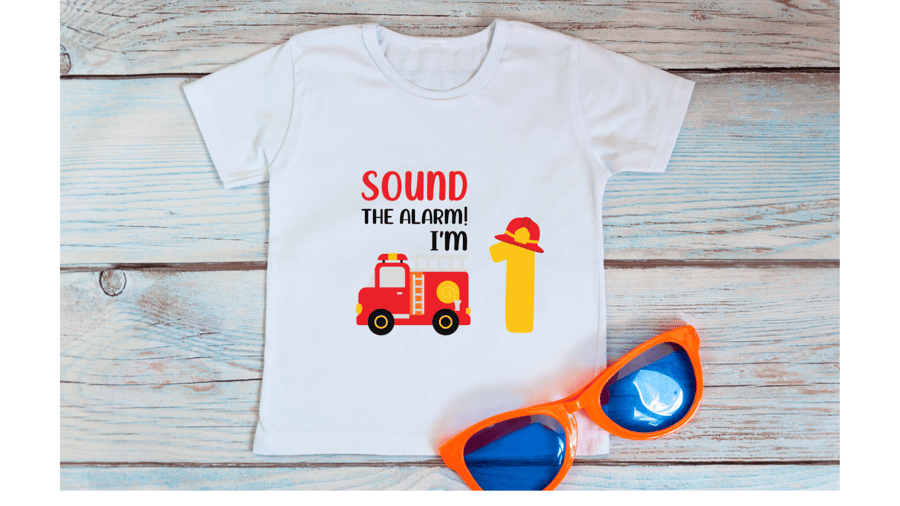 Fire Engine 1st birthday T Shirt