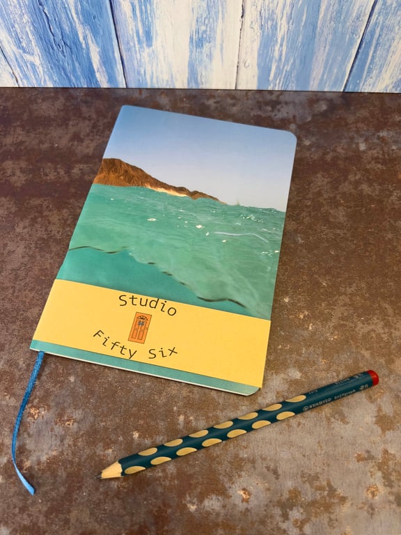 Notebook, Marine themed, A5 (ish), made from up-cycled and recycled materials.