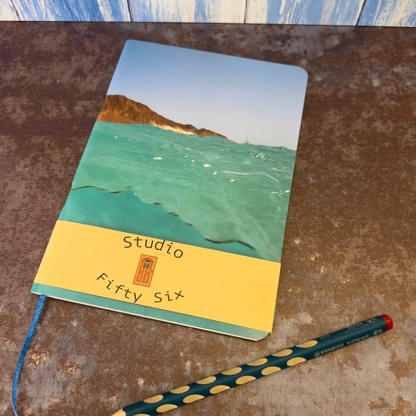 Notebook, Marine themed, A5 (ish), made from up-cycled and recycled materials.