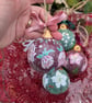 Pink Hellebore (Christmas Rose) hand-painted ceramic Christmas bauble - Image 2