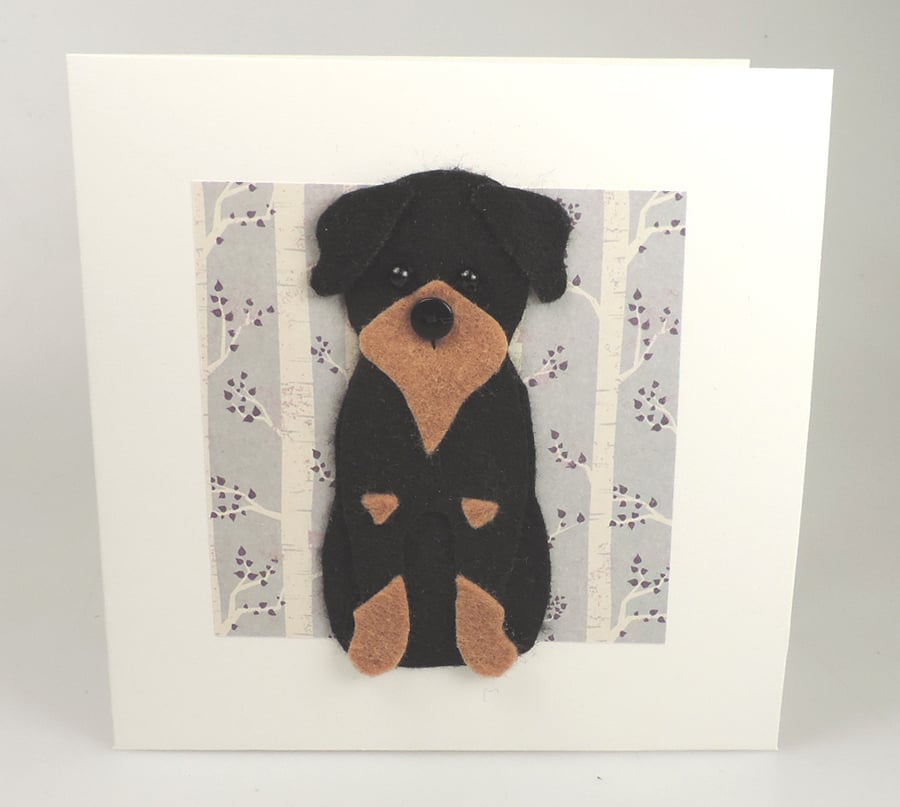 Rottweiler Dog Card, Blank inside, Birthday, Greeting, Universal gift card