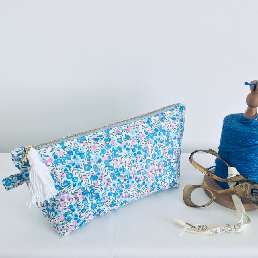 Travel Pouch Liberty Fabric Larger Size Make Up Toiletries Bag