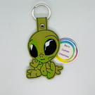 Embroidered Alien Keyring design 