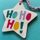Ho Ho Ho Papercut Christmas Star Decoration