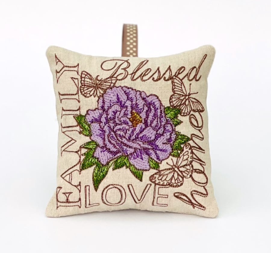 Peony Inspirational Quotes Nature Medley Linen Lavender Bag 