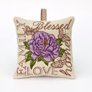 Peony Inspirational Quotes Nature Medley Linen Lavender Bag 