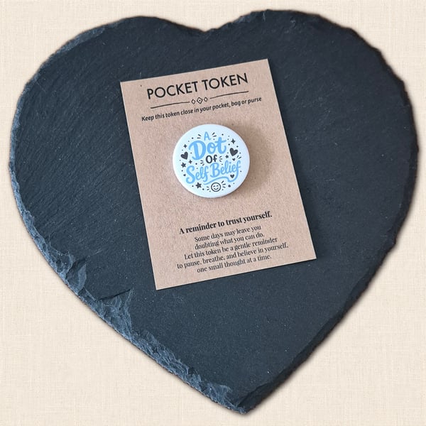 A Dot of Self Belief Pocket Token - Believe in Yourself Reminder