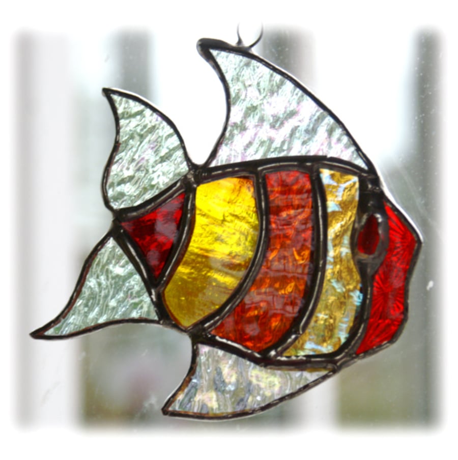Image of Tropical Fish Suncatcher Stained Glass Handmade
