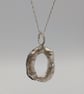 Molten Sterling Silver Initial O Pendant – Handmade Organic Letter Necklace - Image 3