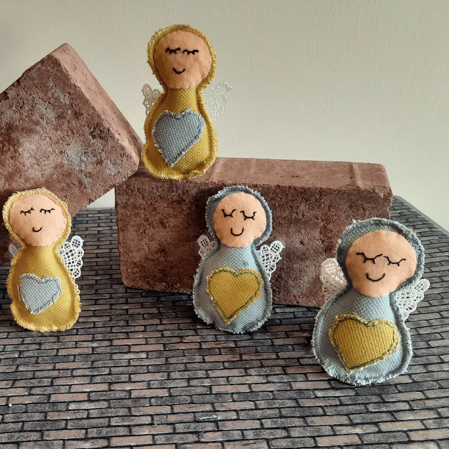 Angel  Lavender Bags - Heart Embellishment