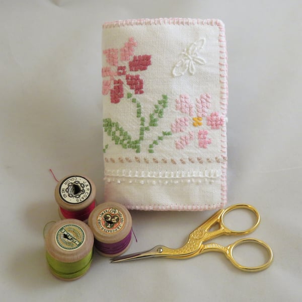 Needlebook from recyled vintage linens