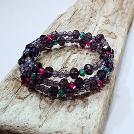 Crystal Bead Wrap Bracelet - UK Free Post