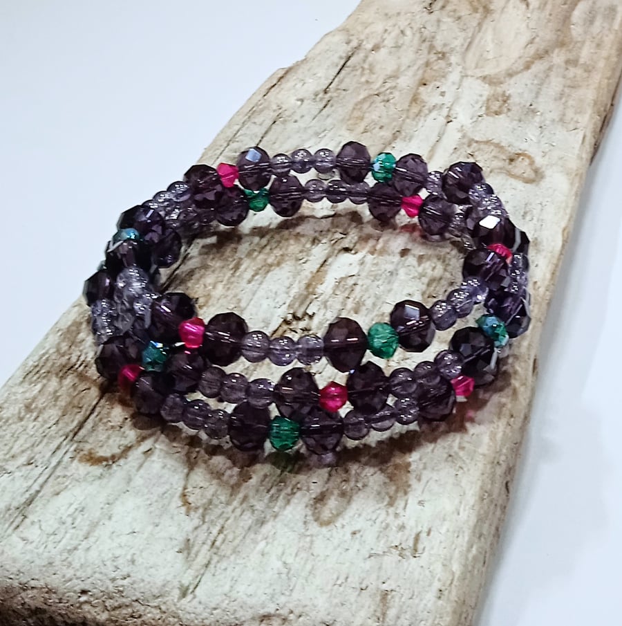 Crystal Bead Wrap Bracelet - UK Free Post