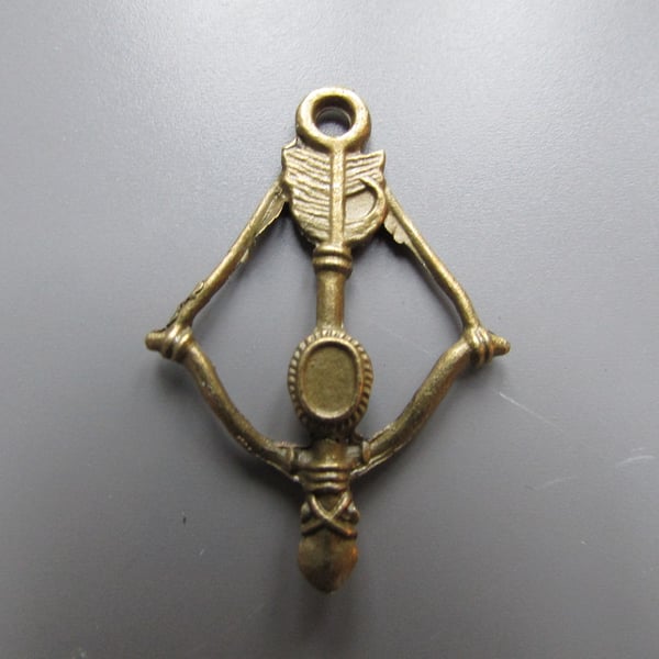 Bronze Bow and Arrow Jewellery making charm pendant