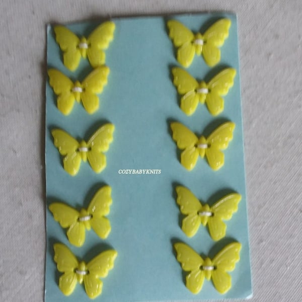 Yellow butterfly buttons