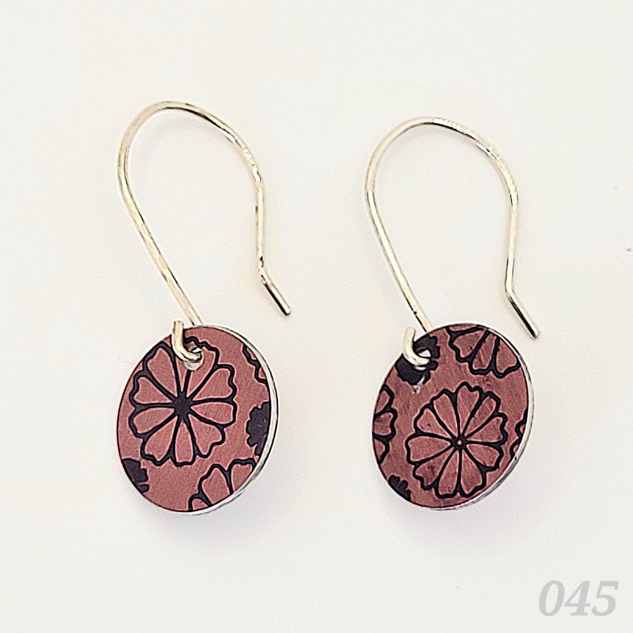 045 - Handmade Aluminium and Silver Reversible Earrings