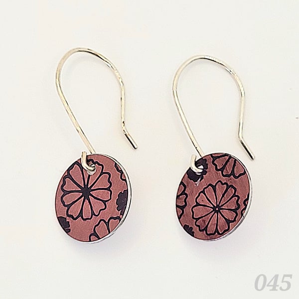 045 - Handmade Aluminium and Silver Reversible Earrings