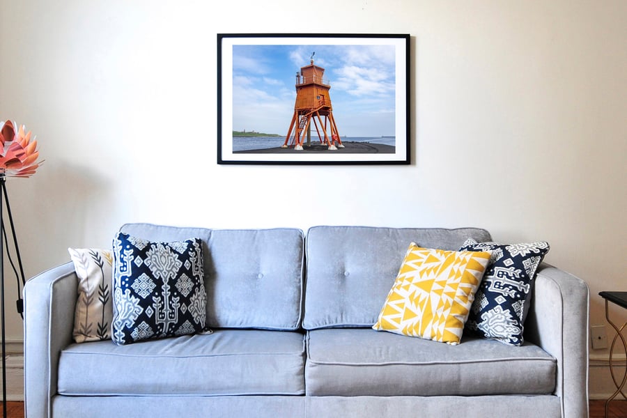 Herd Groyne Lighthouse, coastal photography wall art print