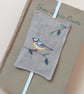 Elastic Bookmark with Embroidered Blue Tit - Image 6