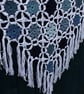 White and blue colours warm and cosy cotton crochet shawl - design A447 - Image 9