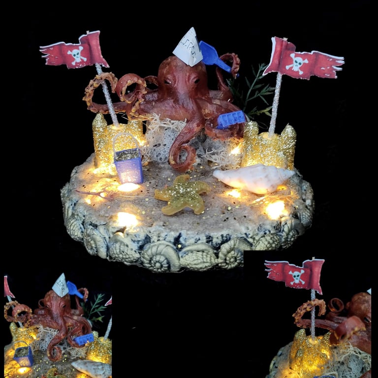 Occi at the Seaside OOAK handmade ornament (lights up)