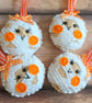 Halloween 'Mummy' hanging decoration hand sewn in wool blend felt.