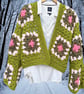 Forest Crochet Cardigan Size M, 12 - 14 UK