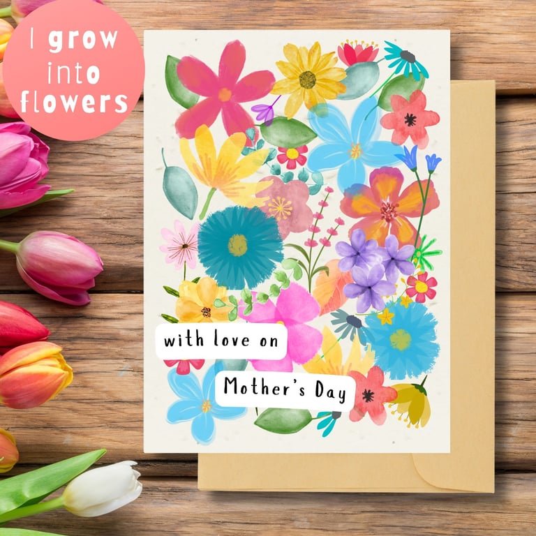 Plantable Mother's Day Card Card, Wildflower Seed Paper, Ecofriendly