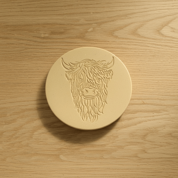 Ochre Highland Cow Drinks Coaster