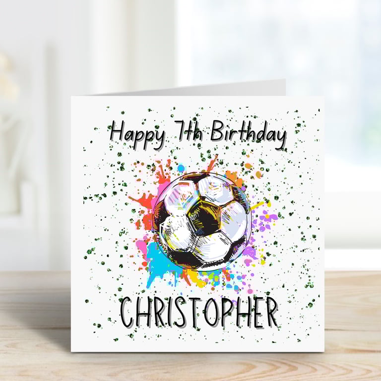Personalised football birthday greeting card