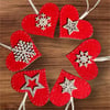 Christmas baubles sets,heart decorations with glittery snowflakes.  