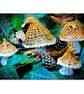 Handmade Gold Toadstool Christmas decorations set of 3 - Image 3