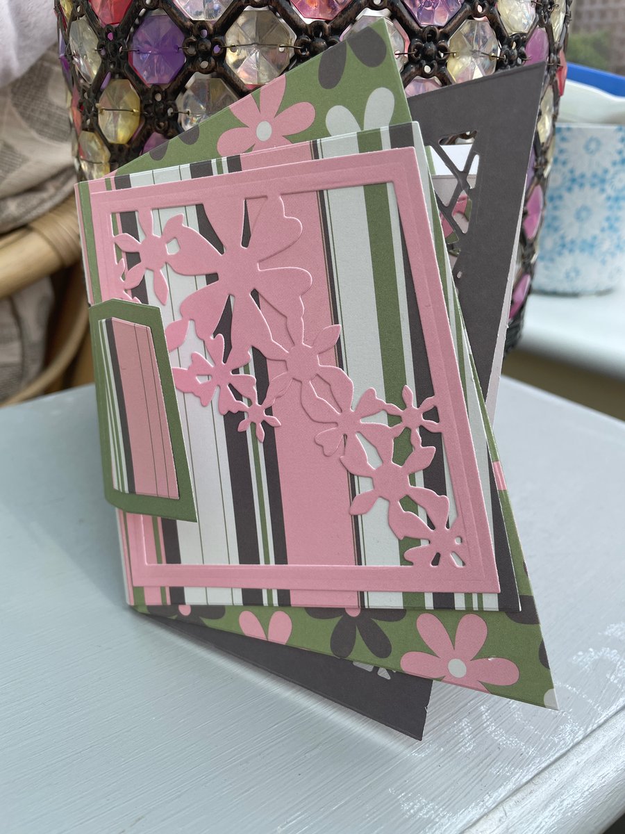 Quirky floral and striped mini album,scrapbook or journal