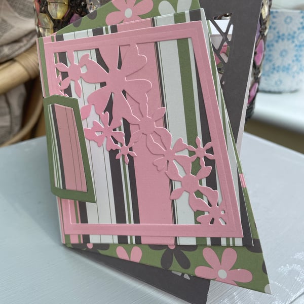 Quirky floral and striped mini album,scrapbook or journal