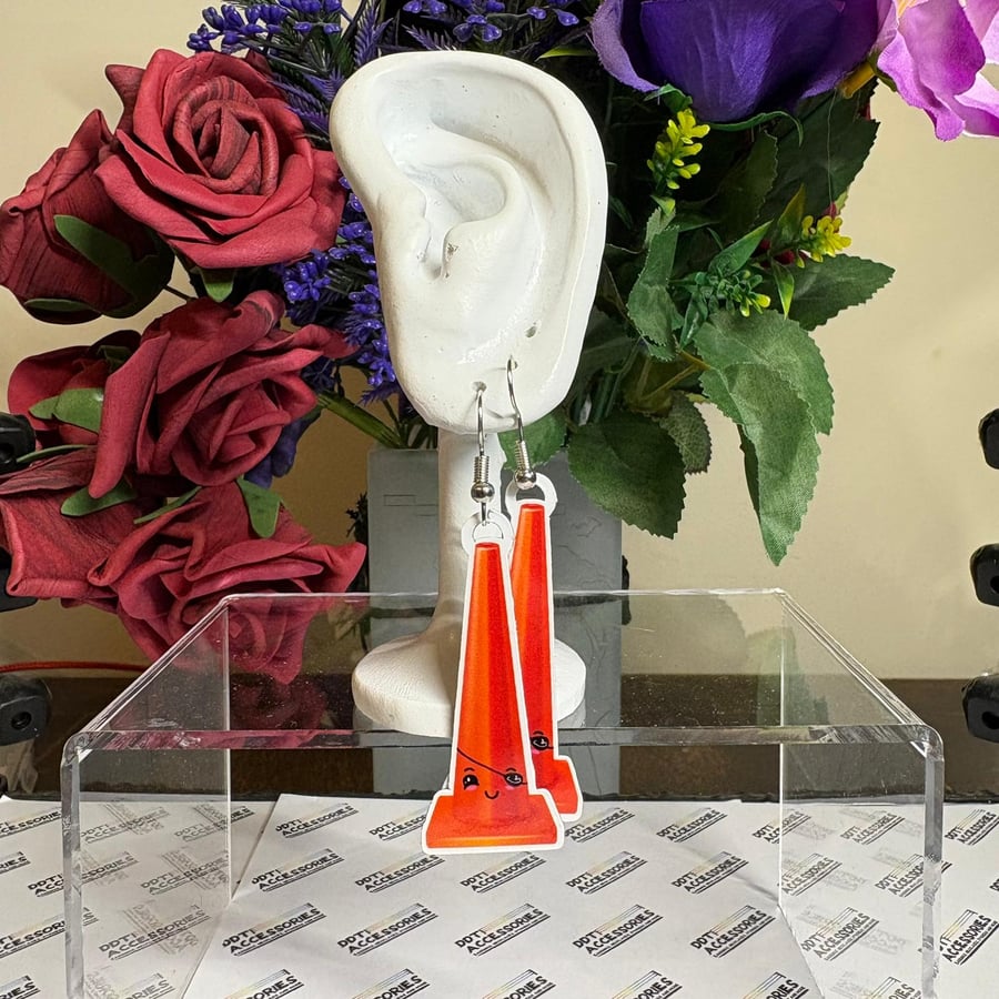 Goro Majima Traffic Cone earrings. Like a Dragon Jewellery Yakuza Video Game Acc