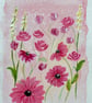 Blank greeting card, hand painted mixed media floral, original artwork.  - Image 4